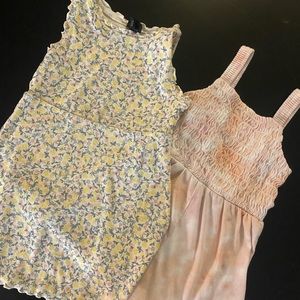 Art Class Romper (Pink) and Dress (Floral) 4T